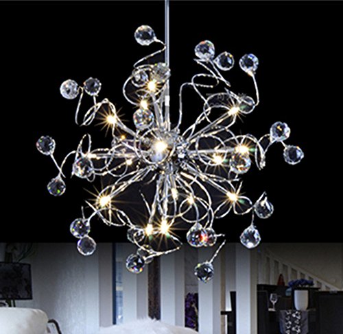 Moderne Design minimalistische wohnzimmer schlafzimmer Mode Kreative Pendelleuchte Persönlichkeit Kristall Kronleuchter ,15 X G4, Ø 56 cm （einschließlich Glühbirnen）