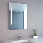 NEG Badspiegel MITRA 80x60cm (HxB) Spiegel (abgerundet) mit integrierter und energiesparender LED-Beleuchtung (warmweiß 3000 Kelvin) IP44