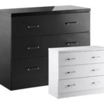 NOVELLO 3 Schubladen Schlafzimmer in Hochglanz schwarz Finish NOVELLO 3 Schubladen Schlafzimmer in Hochglanz schwarz Finish