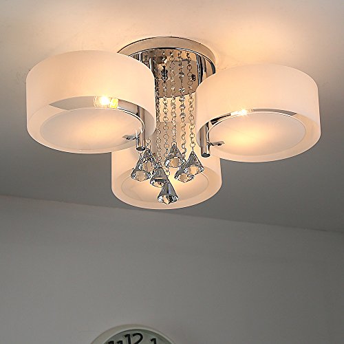 Natsen® LED Kristall Deckenleuchte Deckenlampe Designer Wohnzimmer Lampe 3-flammig LED E27 Ø60cm