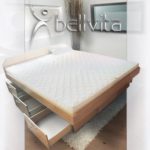 ORIGINAL bellvita Wasserbett mit Schubladensockel in Komforthöhe, Bettumrandung mit Aufbau, ahorn, 140 cm x 200 cm