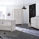Pinolino 100063X 3-Teilig, Kinderbett, Extrabreite Wickelkommode mit Wickelaufsatz und Kleiderschrank, aus MDF, 140 X 70 cm, eiche grau Pinolino 100063X 3-Teilig, Kinderbett, Extrabreite Wickelkommode mit Wickelaufsatz und Kleiderschrank, aus MDF, 140 X 70 cm, eiche grau