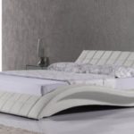 Polsterbett, Kunstlederbett R0W 180x200 cm Weiß aus hochwertigem Kunstleder