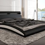 Polsterbett L-106 Donna 180 x 200 cm schwarz weiß inkl LED Beleuchtung designer Bett als Wasserbett nutzbar doppelbett ehebett