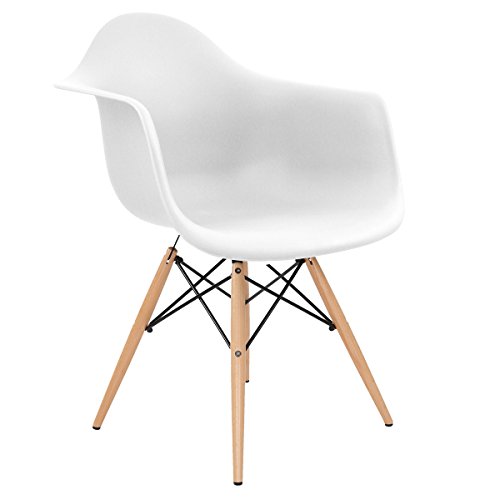 Bentley Home Stuhl, Polypropylen und aus Buchenholz, weiß, 60 x 62 x 80 cm