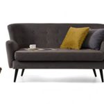 Retro Vintage 2er 2-Sitzer Couch Sofa Garnitur BAMBI 155 x 83 x 83 cm in dunkelgrau