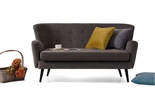 Retro Vintage 2er 2-Sitzer Couch Sofa Garnitur BAMBI 155 x 83 x 83 cm in dunkelgrau