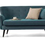 Retro Vintage 2er 2-Sitzer Couch Sofa Garnitur BAMBI 155 x 83 x 83 cm in türkis / petrol