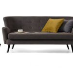 Retro Vintage 3er 3-Sitzer Couch Sofa Garnitur BAMBI 180 x 83 x 83 cm in dunkelgrau