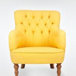 Retro Vintage Sessel Ohrensessel LELAND 78 x 100 x 90 cm Loungesessel gelb