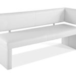 SAM Esszimmer Ottomane Laselena, 150 cm, weiss, Sitzbank mit Rückenlehne aus Samolux®-Bezug, frei im Raum aufstellbare Bank