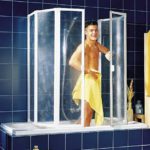 Schulte D1700 Badewannenfaltwand Badewannenaufsatz Duschwand 2x3-tlg. 2x1040x1400, Echt- + Kunstglas