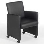 Sessel Hocker Relaxsessel Polstersessel ANTONIA, auf Rollen, schwarz