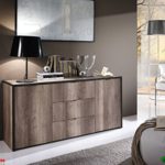 Sideboard Kommode Anrichte 2-türig 555008 eiche san remo / anthrazit Beton-Optik mit Schubkästen