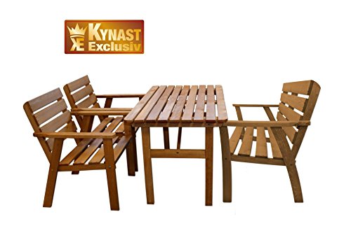 Sitzgruppe Holz 4-tlg KYNAST Gartenmöbel Stuhl Tisch