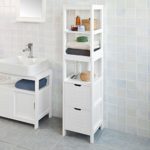 SoBuy® FRG126-W Badezimmer-Hochschrank für Bad Badregal Badmöbel weiß