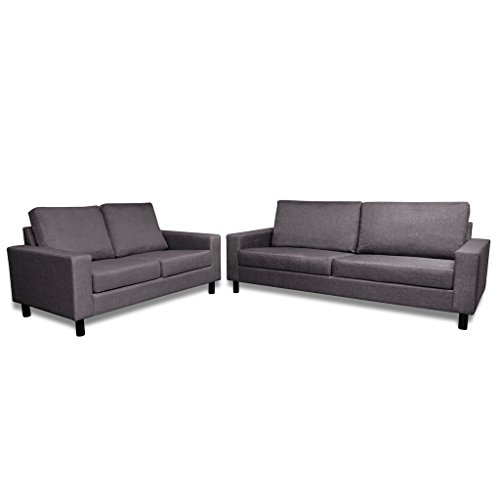 vidaXL Sofa Set 2-Sitzer + 3-Sitzer Stoff Polstersofa Couch Loungesofa + Kissen