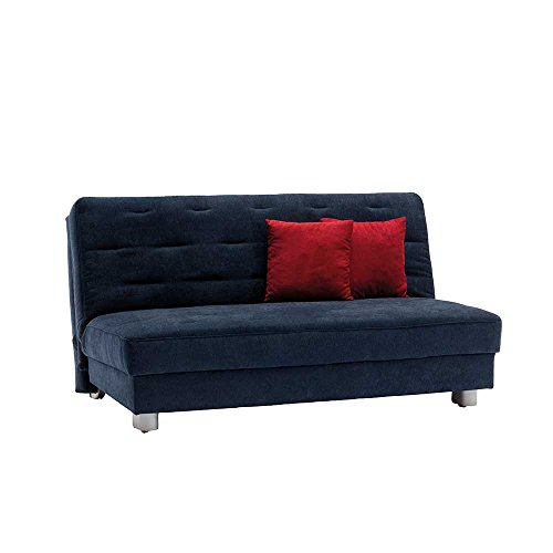 Sofa in Dunkelblau Schlaffunktion Breite 160 cm Sitzplätze 3 Sitzplätze Pharao24