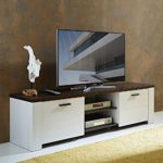 TV Unterschrank in Weiß Braun Landhaus Pharao24