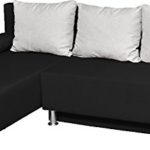 VCM Ecksofa Bettsofa Schlafsofa Sofa Couch mit Schlaffunktion Gästebett "Magota Schwarz" 81 x 203 x 78 cm