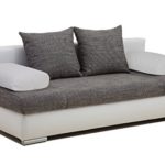 Vicco Schlafsofa Sofa Couch Chicago 200x95 Struktur PU Leder grau weiß Gästebett