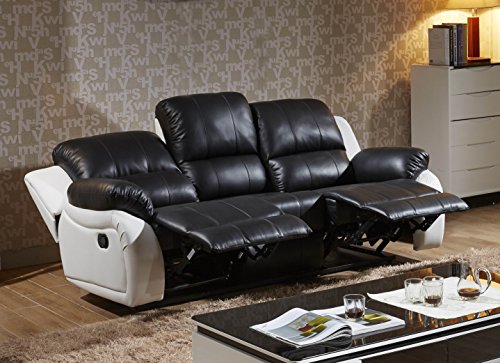 Voll-Leder Fernsehsessel Couch Sofa-Garnitur Relaxsessel Polstermöbel 5129-3-SW sofort