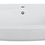 Waschtisch nugolO | 60 cm | Weiß | Waschbecken | Design | Modern | Waschplatz | Edel | Keramik | Bad | Badezimmer | Gäste-WC | Mit Überlaufschutz