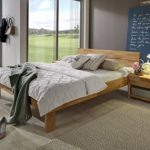 XXS® Möbel Designer Holzbett Evi 140 x 200 cm aus Kernbuche Massiv Holz geölt Bett