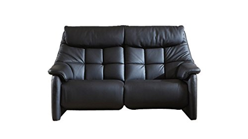 Zwei bis Dreisitzer Leder schwarz Sofa Couch günstig