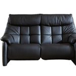 Zweisitzer Leder schwarz Sofa Couch günstig