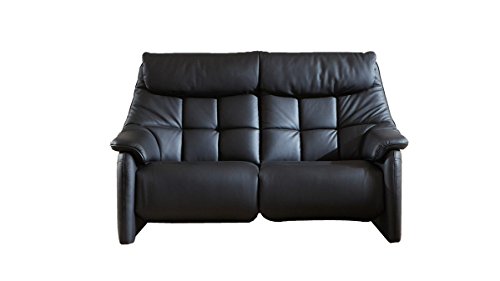 Zweisitzer Leder schwarz Sofa Couch günstig
