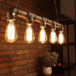 yuewei®Industrie-Loft-hängender Weinlese-Deckenleuchte-DIY Dekoration-Lampe E27 Metal Pipe