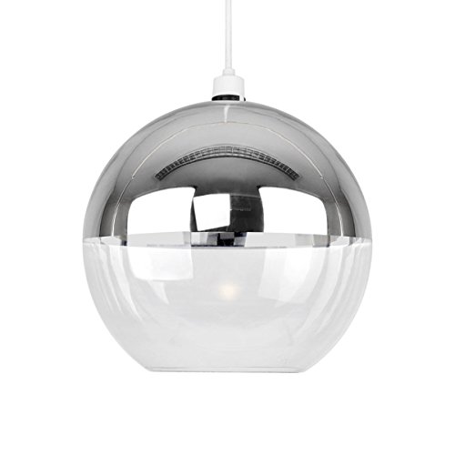 Homestia Modern Style Silber Glas hängendes Licht für Bar Wohnzimmer Höhe 15 cm (5.91inches)