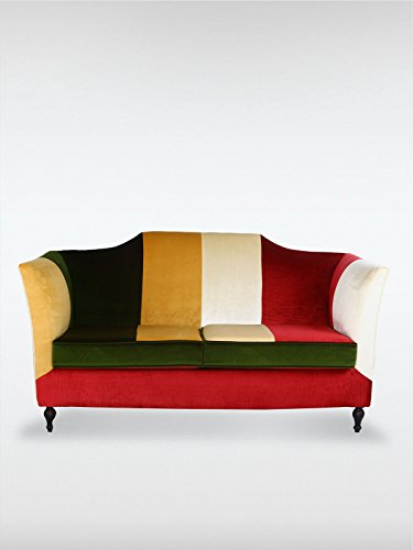 2-Sitzer Vintage Sofa | Couch-Garnitur 1960 bunt | 158 cm x 83 cm x 80 cm | roomeo24®