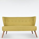 2-Sitzer Vintage Sofa Couch-Garnitur Brentwood almond-gruen 141 cm x 77 cm x 73 cm