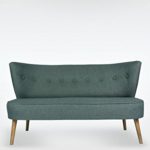 2-Sitzer Vintage Sofa Couch-Garnitur Brentwood dunkelgrau 141 cm x 77 cm x 73 cm