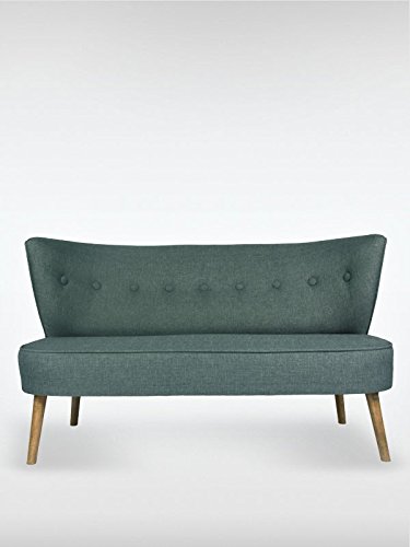 2-Sitzer Vintage Sofa Couch-Garnitur Brentwood dunkelgrau 141 cm x 77 cm x 73 cm