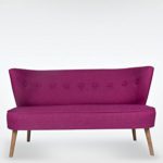 2-Sitzer Vintage Sofa Couch-Garnitur Brentwood lila 141 cm x 77 cm x 73 cm