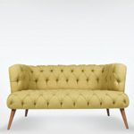 2-Sitzer Vintage Sofa Couch-Garnitur Palo Alto almond-gruen 140 cm x 76 cm x 75 cm