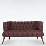 2-Sitzer Vintage Sofa Couch-Garnitur Palo Alto braun 140 cm x 76 cm x 75 cm