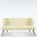 2-Sitzer Vintage Sofa Couch-Garnitur Palo Alto creme 140 cm x 76 cm x 75 cm