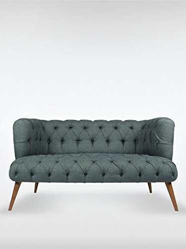 2-Sitzer Vintage Sofa Couch-Garnitur Palo Alto dunkelgrau 140 cm x 76 cm x 75 cm