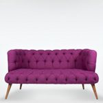 2-Sitzer Vintage Sofa Couch-Garnitur Palo Alto lila 140 cm x 76 cm x 75 cm