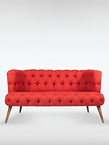 2-Sitzer Vintage Sofa Couch-Garnitur Palo Alto rot 140 cm x 76 cm x 75 cm