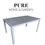 Aluminium Gartentisch "Fire XL" mit Polywood Tischplatte, 150x90 absolut wetterfest, silber aus dem Hause Pure Home & Garden
