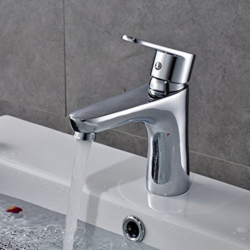Auralum® Elegant Original Armatur Mischbatterie Wasserhahn für Waschbecken Waschtisch Spüle Chrom