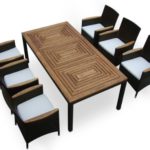Baidani Designer Sitzgruppe Balance XXL, 1 Tisch, 6 Stühle mit Auflagen