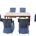 Baidani Gartenmöbel-Sets 10a00015 Designer Rattan Lounge-Set Ambition, 1 Tisch, 6 Stühle, Sitzaufagen, dunkelgrau / grau