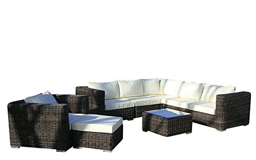 Baidani Dreamline Rattan Lounge-Garnitur, Grau, 126x96x87 cm