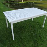 Gartentisch "Kadina 150 x 90" aus hochwertigem Akazienholz, weiß lackiert, 100% FSC